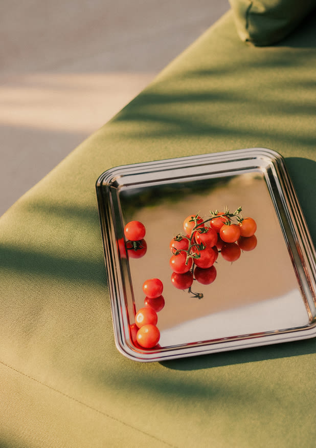 Tumbona Doble de Madera de Eucalipto y Tela Edvard