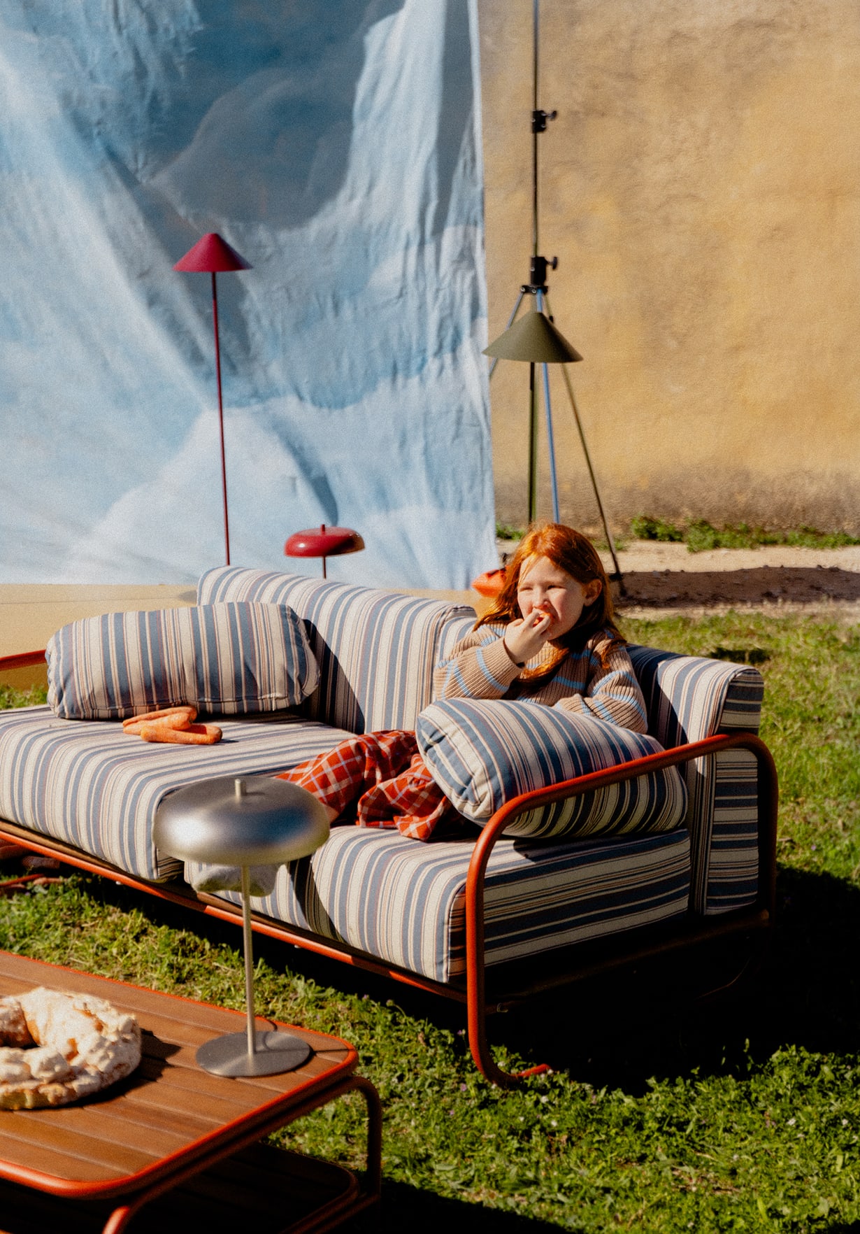 Sofá 2 Plazas de Jardín de Metal y Tela Ahrus