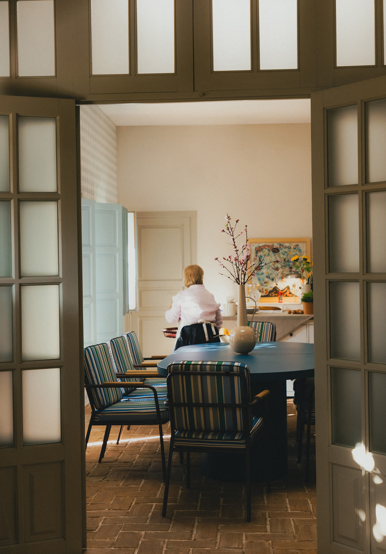 Mesa Extensible Redonda de Comedor de Metal (Ø120-240x120 cm) Beca