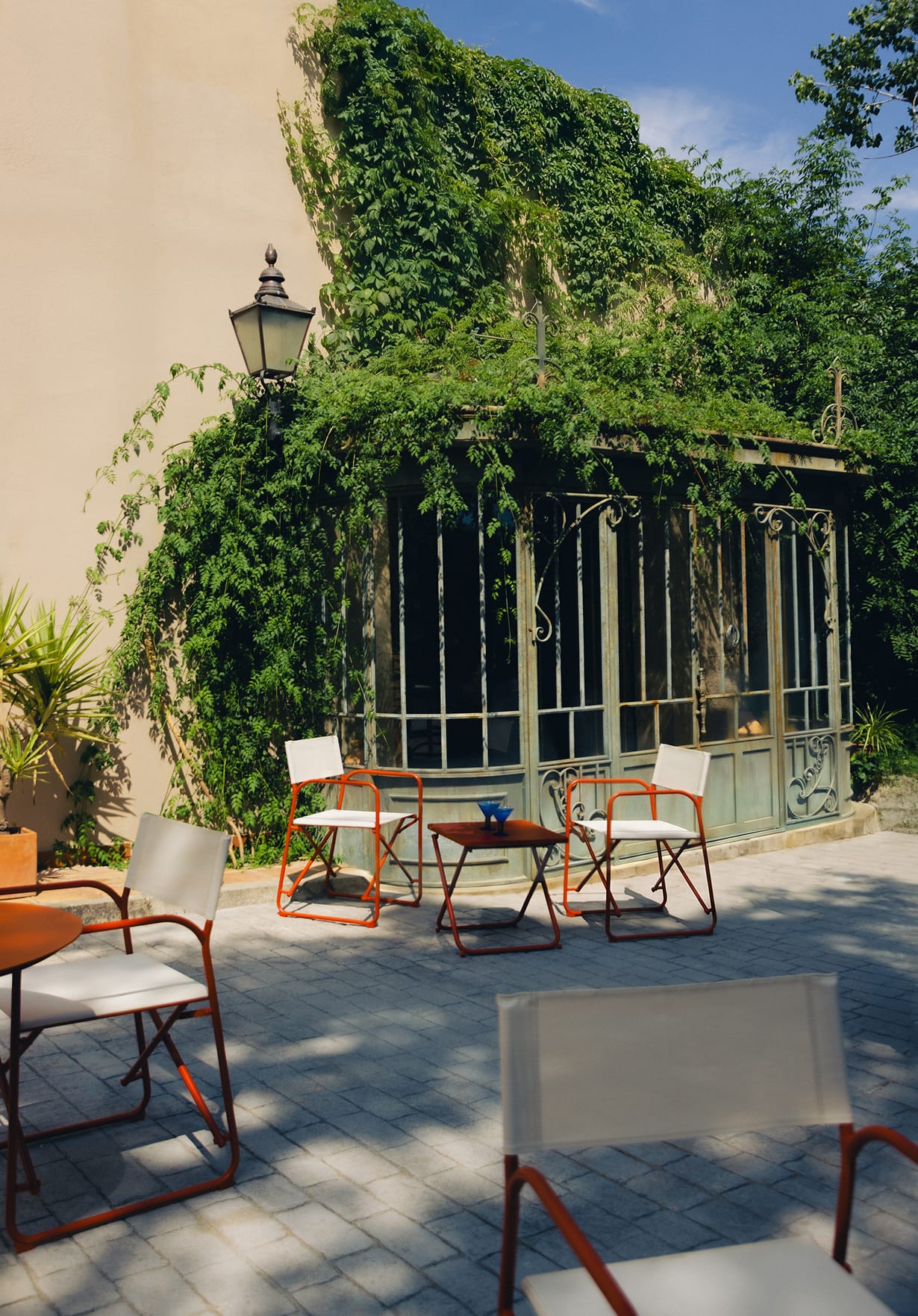 Silla de Exterior Plegable de Metal y Tela Bowye
