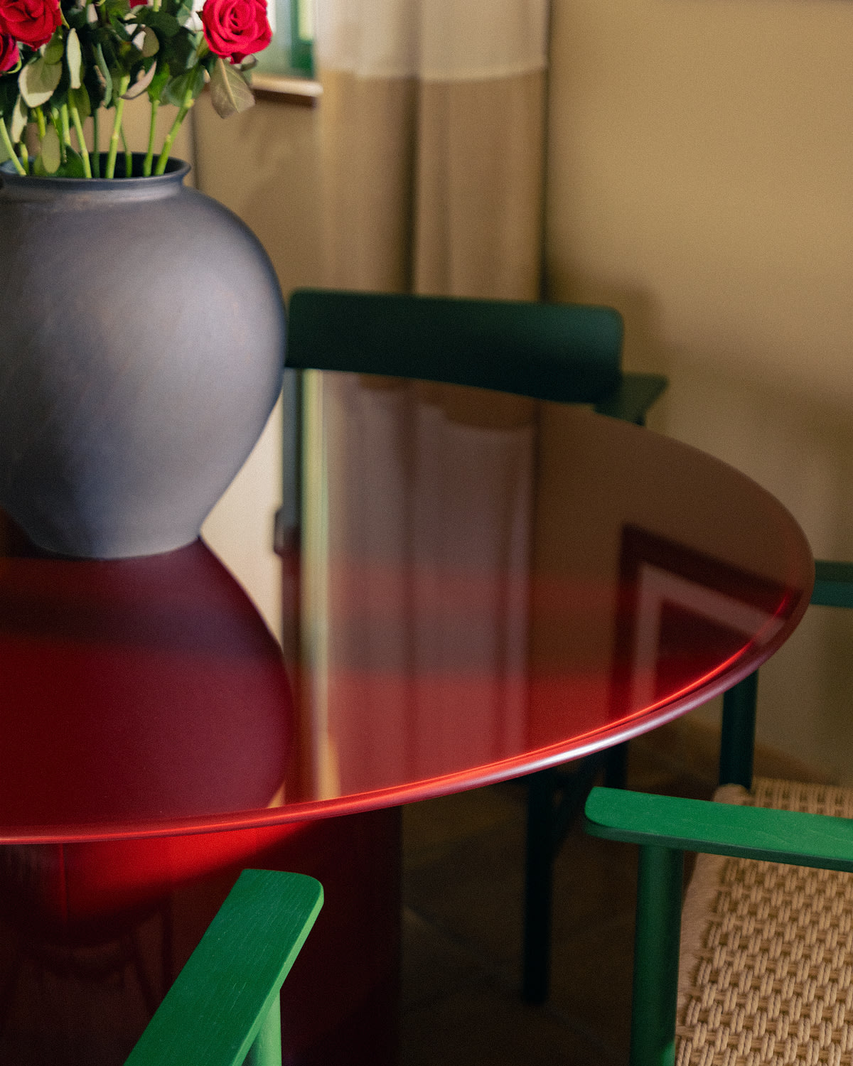 Tavolo da Pranzo Rotondo in Vetro e Legno (Ø120 cm) Merne