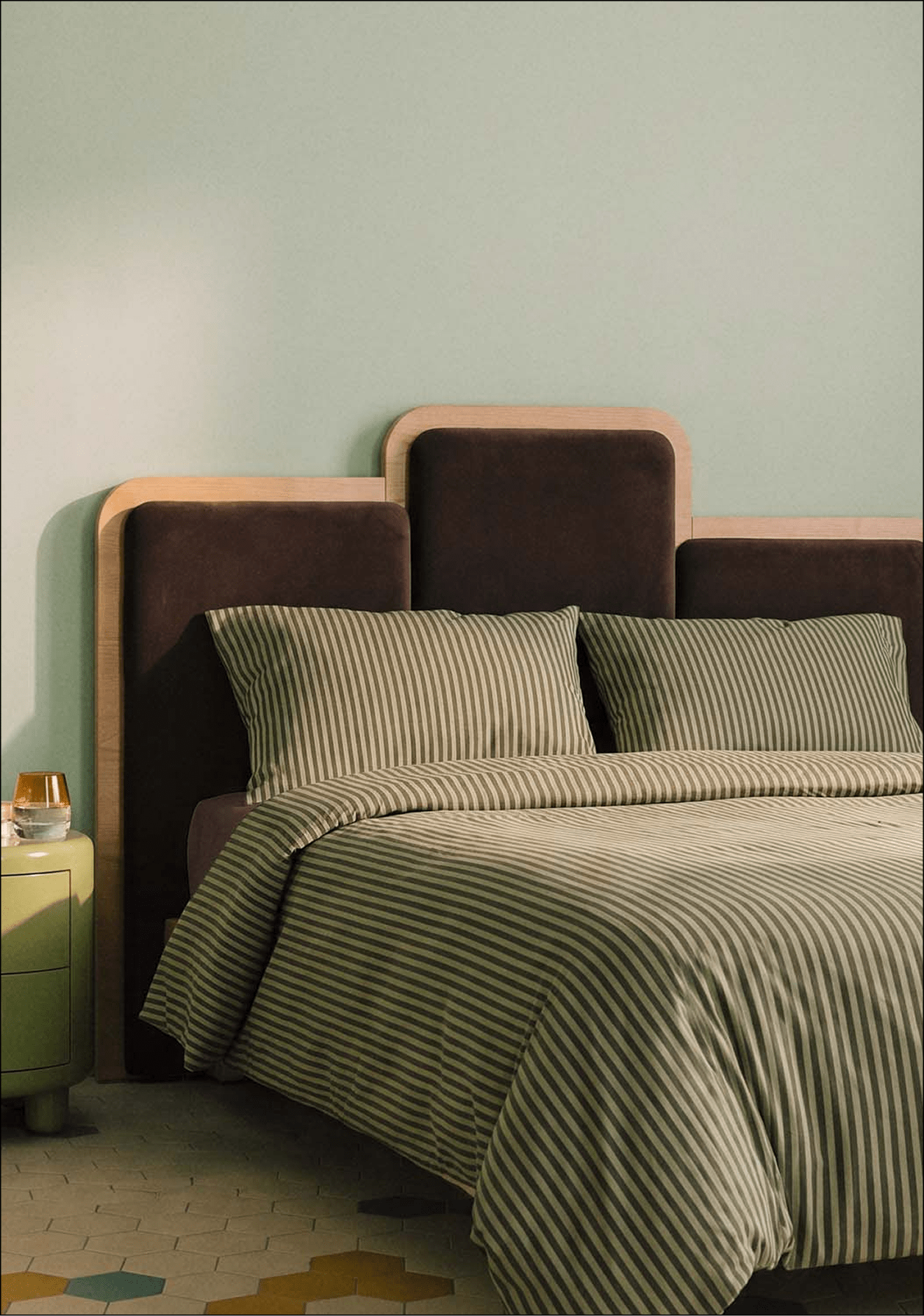 Cabecero para cama de madera y tela Saulo