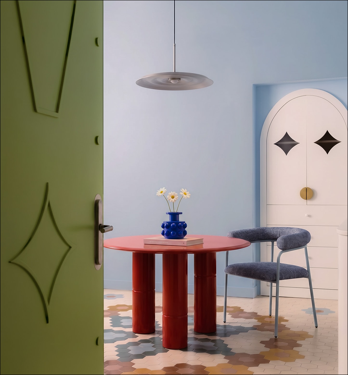 Silla de comedor de metal y tela Eiprel