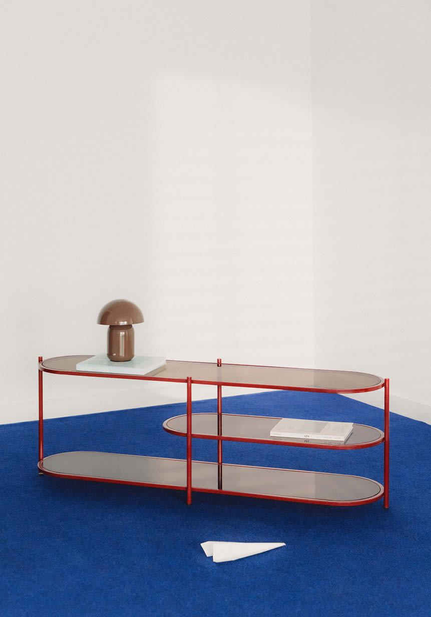 Estantería de 50x150 cm metal y cristal templado Yerry