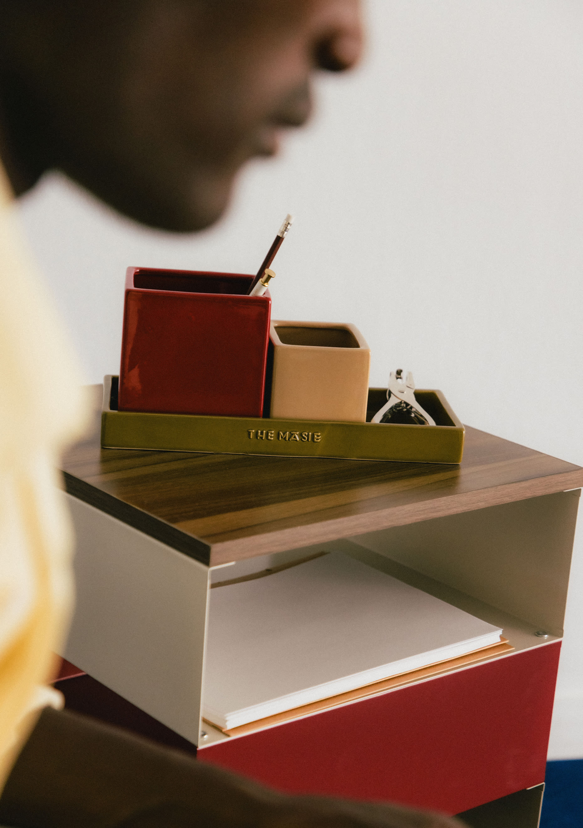 Organizador de escritorio de dolomita Seili