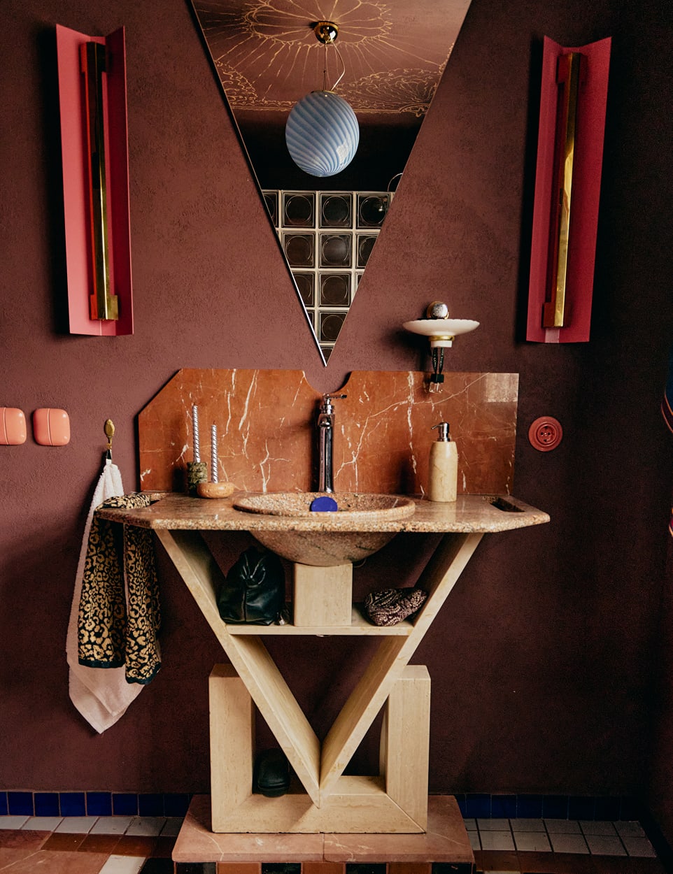 Portavelas redondo Ø9 cm de mármol Menera