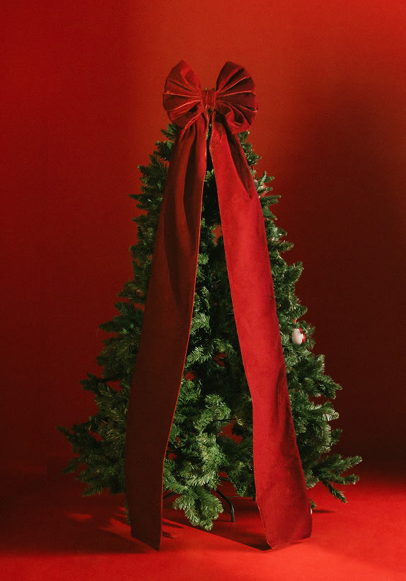 Lazo decorativo de navidad 185x35 cm de tela Aisen