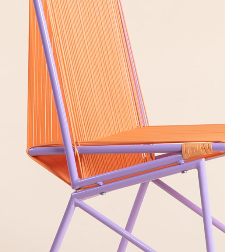 Synthetic Rattan and Metal Outdoor Chair Amur Colors