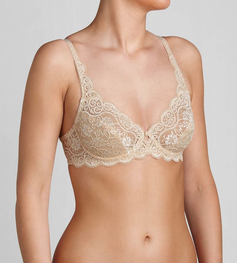 SKIN Ophelia cotton-tulle soft-cup bra