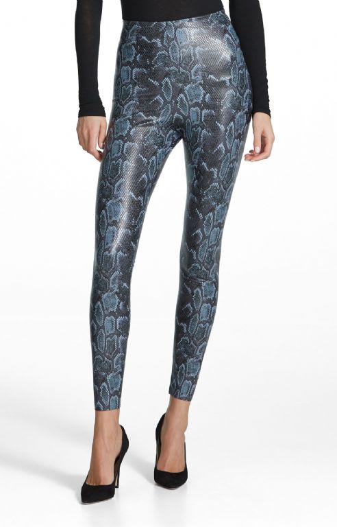 Commando Faux Leather Blue Snake Legging SLG50