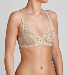 Buy Naturana Lightly Padded Everyday Wired Lace Bra in Nude 2024 Online
