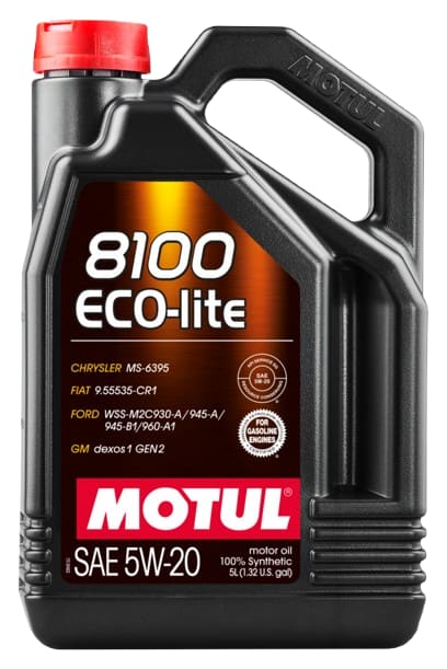 Motul 8100 Eco-Lite Fully Synthetic Engine Oil | 5W-20 (5 Liters)