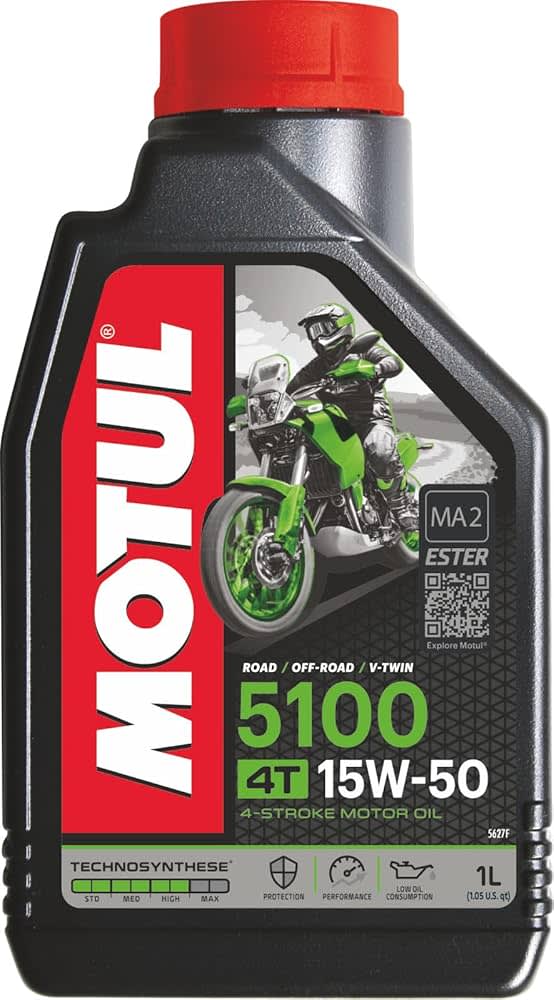 Motul 5100 Technosynthese® Motorcycle Engine Oil | 15W-50 4T (4 Liters)