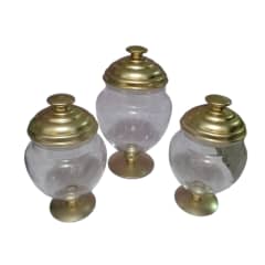 Makhis Collection 3-pcs Beehive Olive Acrylic Canister