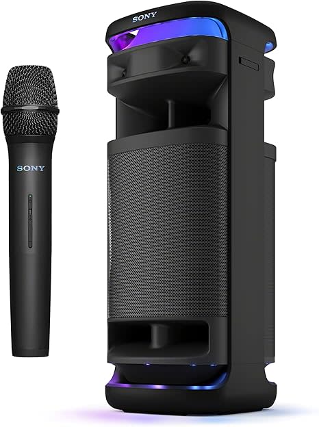 Sony ULT Tower 10 Bluetooth Karaoke Party Speaker with Powerful Bass, 360° Sound and Party Lights, Included Wireless Microphone | SRS-ULT1000