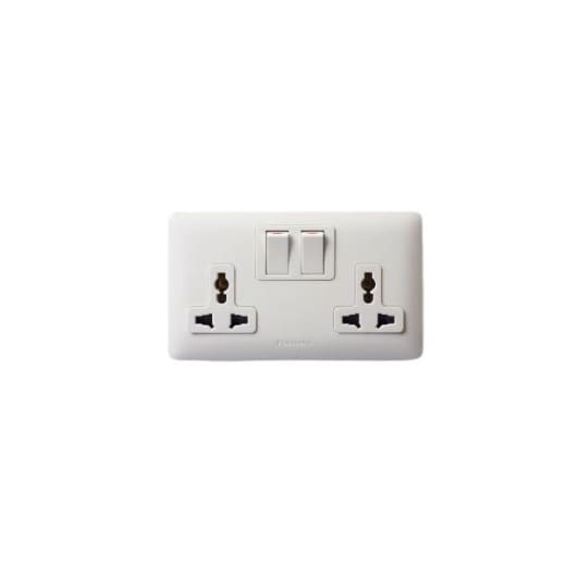 Panasonic 2-Gang 6-13A Multisocket Outlet || WDBA1721-N