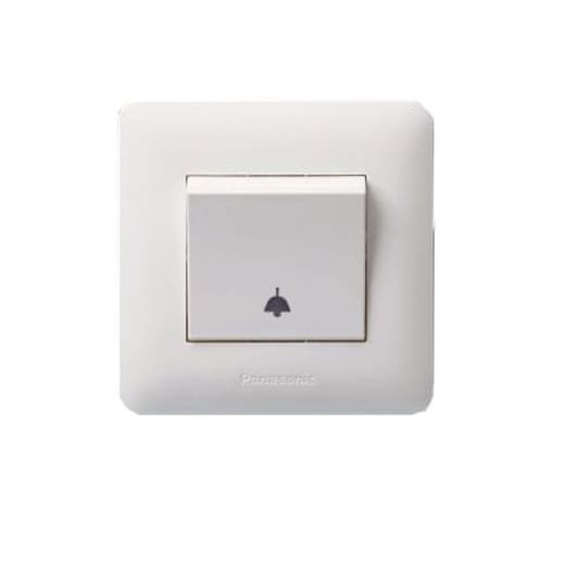 Panasonic 1-Gang 10A 1-Way SP Push Button With Bell Symbol || WDBA5511-N