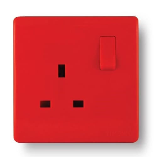 Panasonic 1-Gang 1-Device 13A SP Switched Socket Red || WABA1211R-N