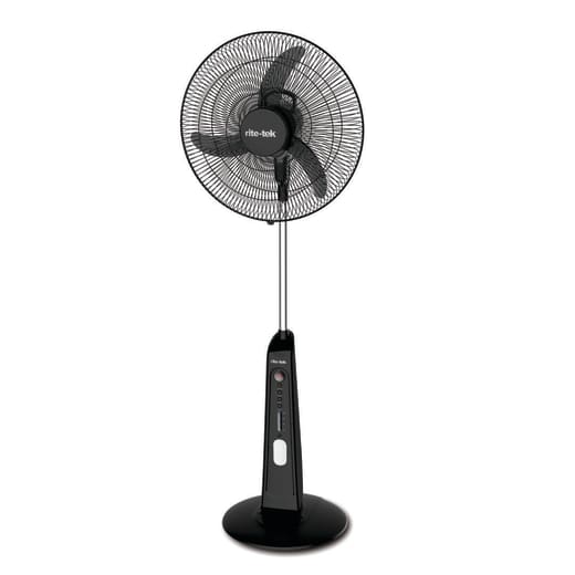 Rite-Tek Rechargeable Fan 18″, 12V / 7000 mAh, AC / DC + USB, Timer Option | RF585 / RF590