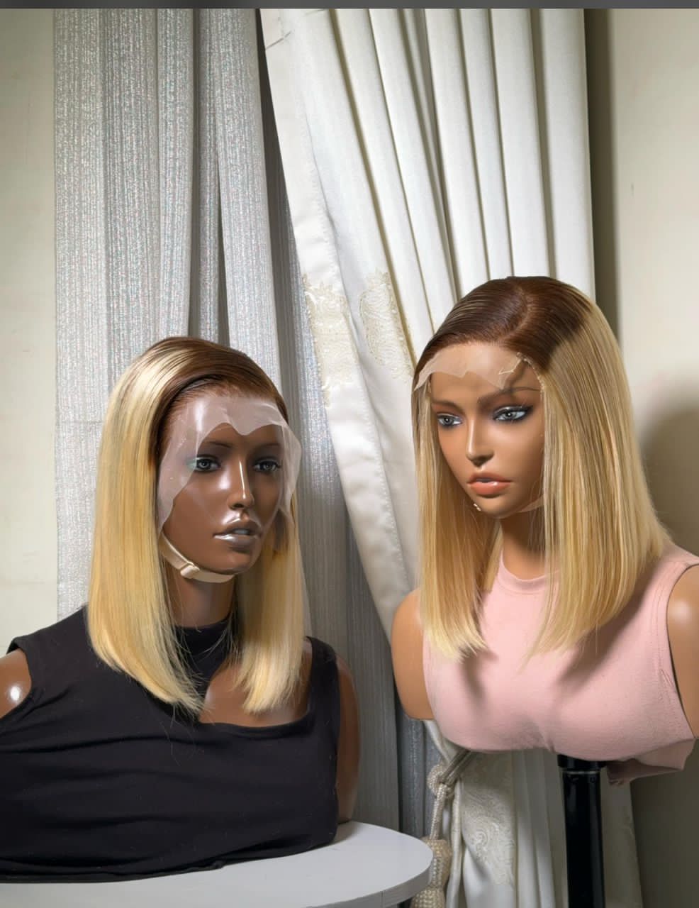 Blonde Bob Wig 12inches paired with 13by4 closure