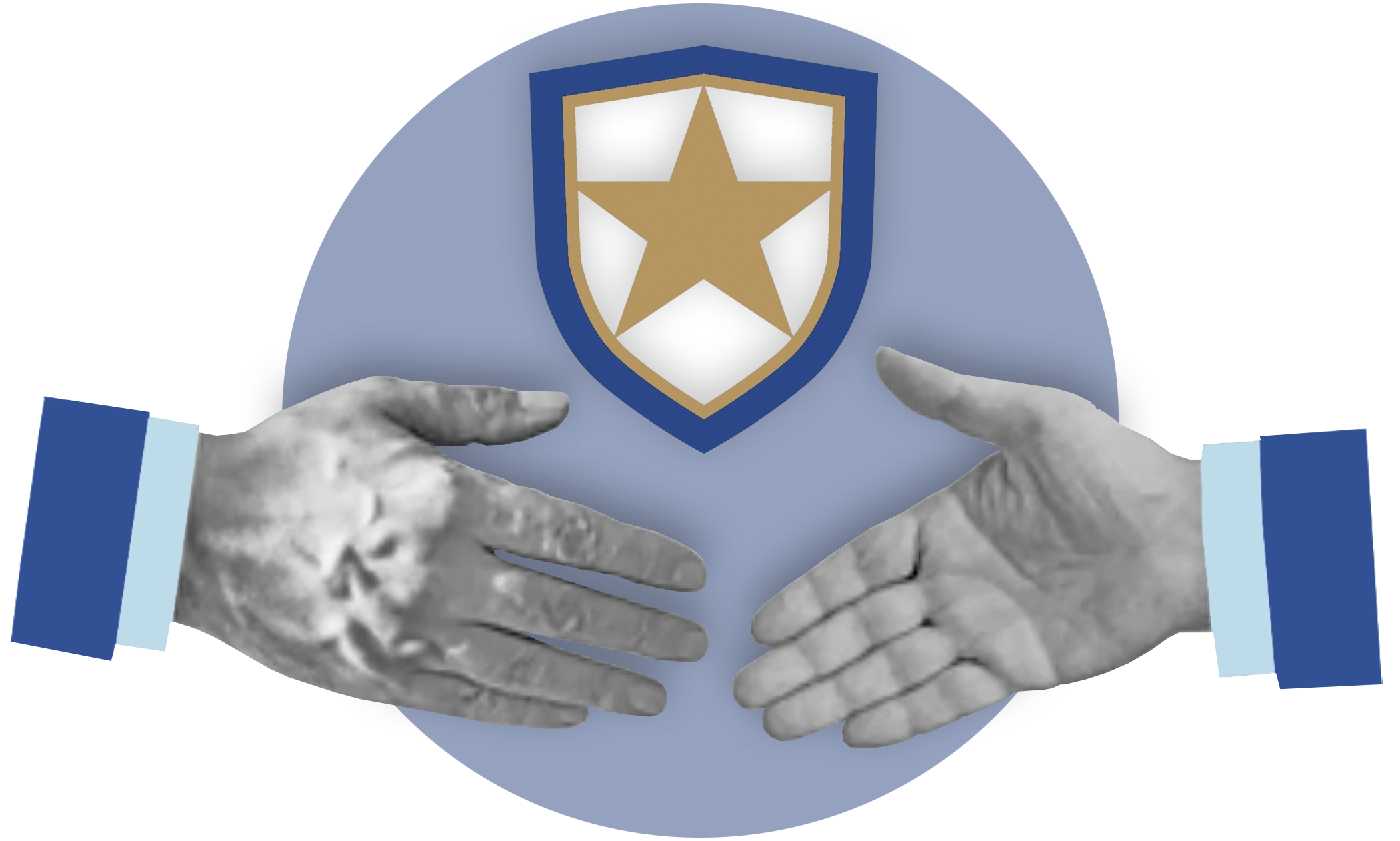A handshake building trust in private transactions