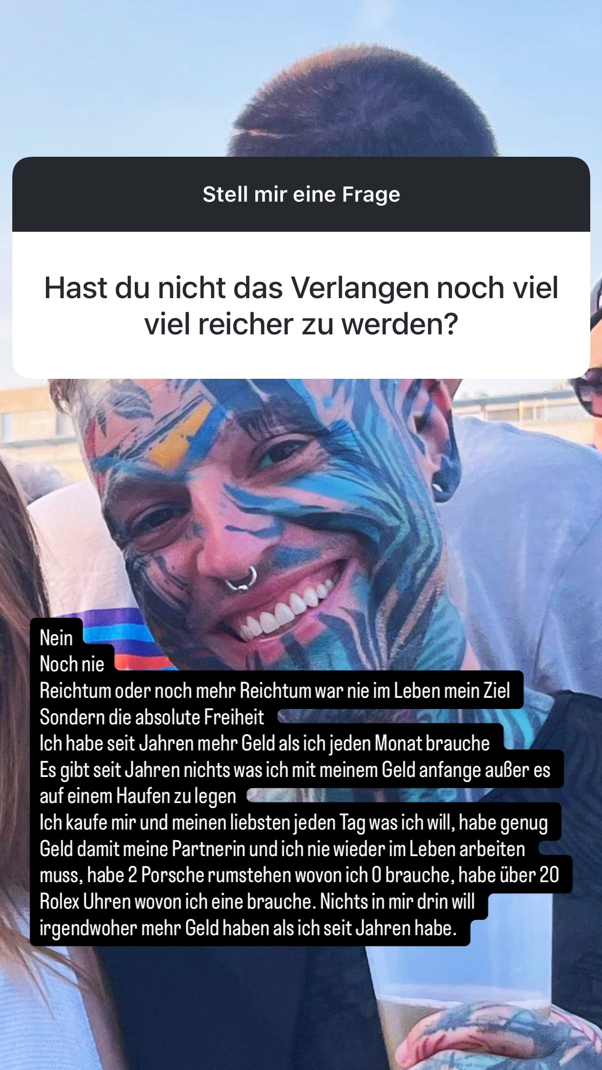 Pascal Wegner Story auf Instagram