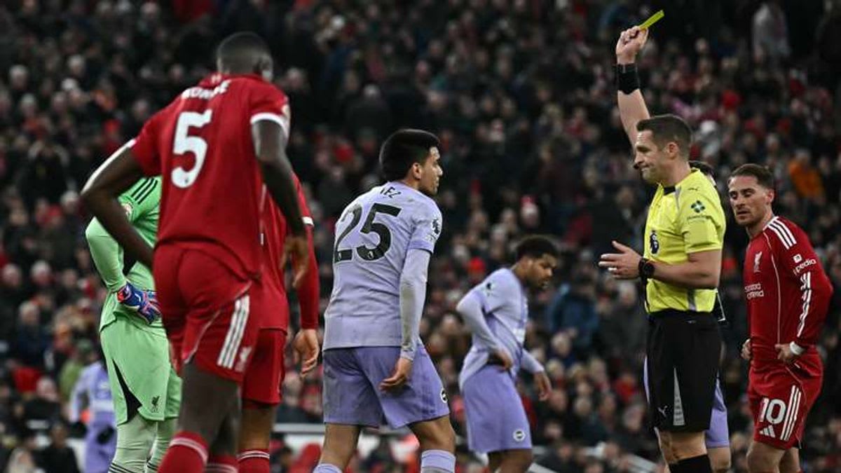 Explained: Why Brighton's Diego Gomez avoided red card for chest-high challenge on Liverpool star Florian Wirtz