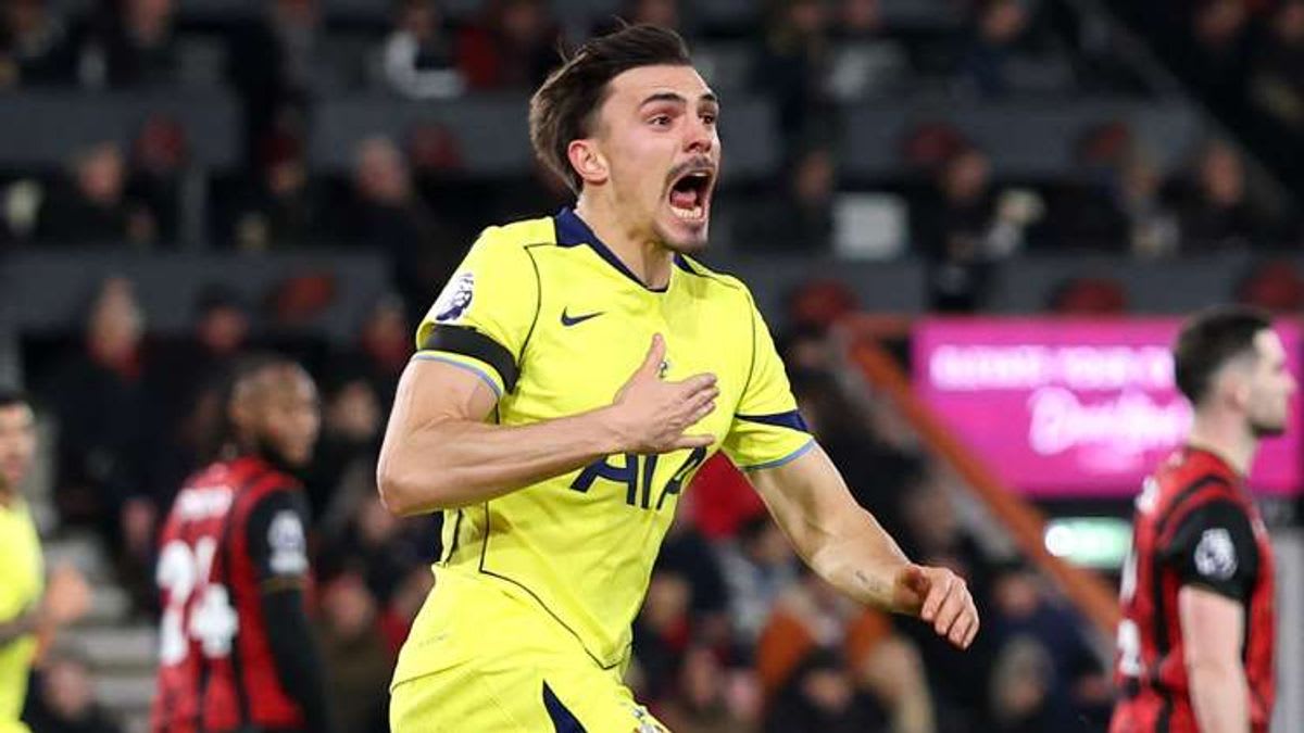 VIDEO: Joao Palhinha, that is outrageous! Tottenham midfielder scores unbelievable overhead kick goal - his SECOND of the season - against Bournemouth