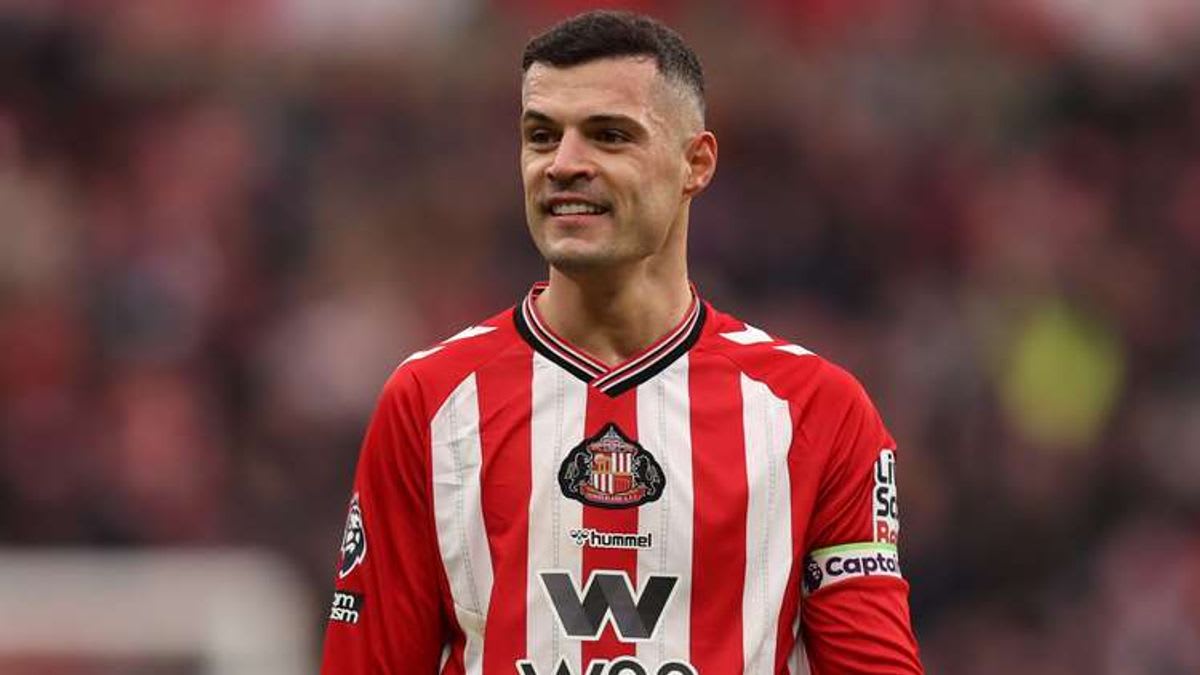 Sunderland captain Granit Xhaka in Intense Exchange with West Ham Fan at London Stadium
