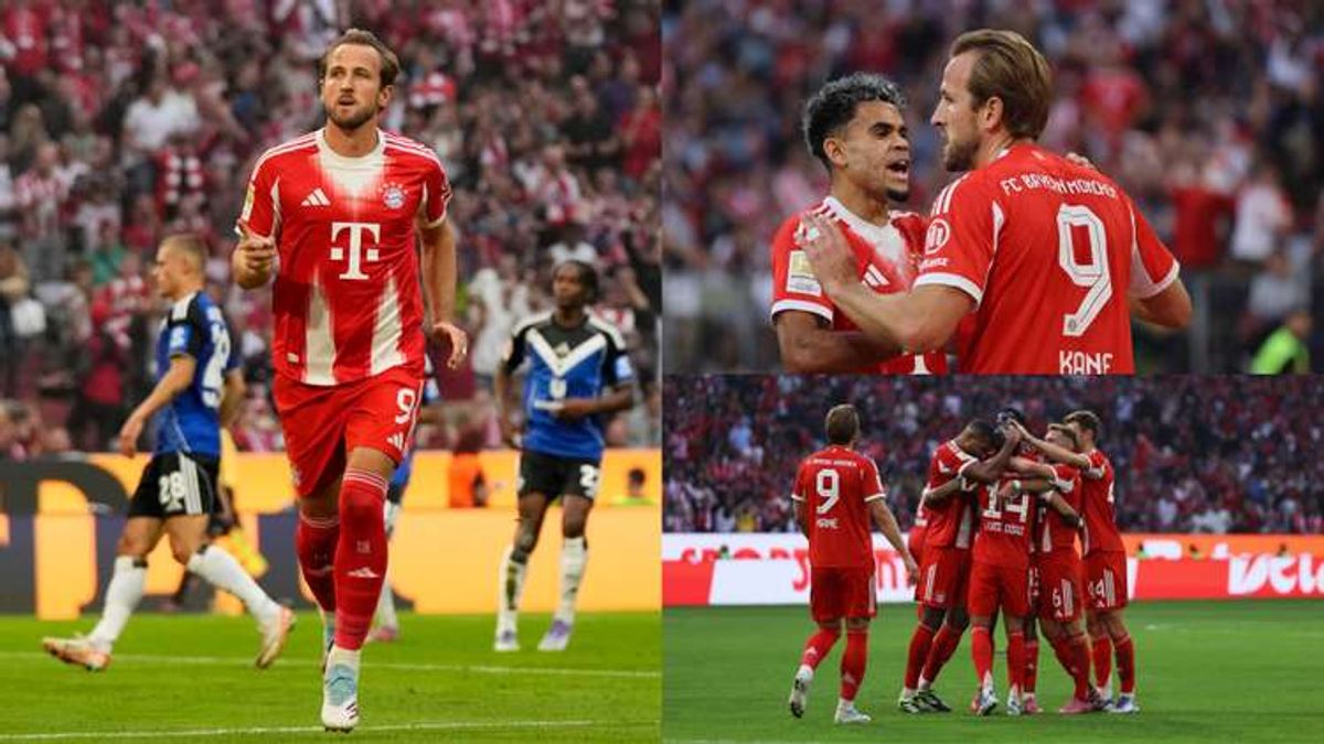 Harry Kane at his very best! Bayern star scores twice and assists another in rout of Hamburg as Luis Diaz also hits the net in Bundesliga show of strength for Vincent Kompany's side