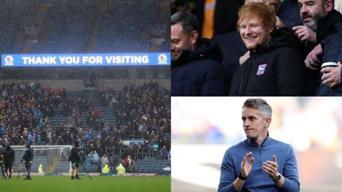 New videos explain why Championship game between Blackburn and Ed Sheeran's Ipswich was abandoned ten minutes from full-time