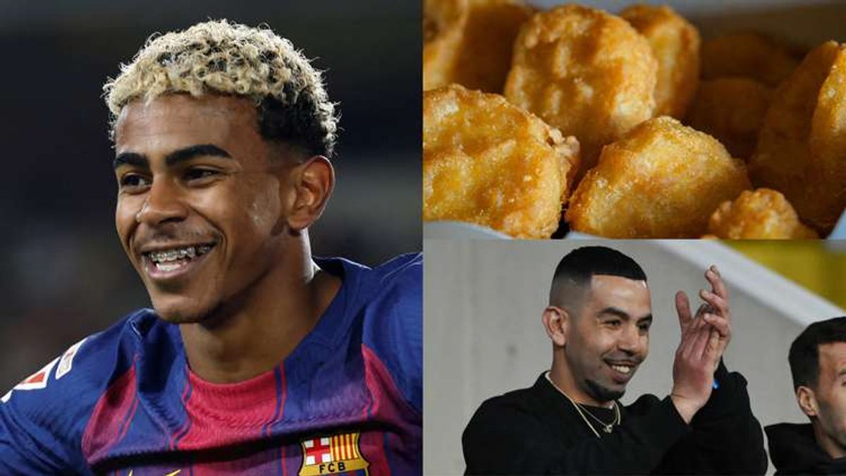 Chicken nuggets for Lamine Yamal! Barcelona teenager's dad jokes he 'lives off' of his son as he shows off his cooking skills