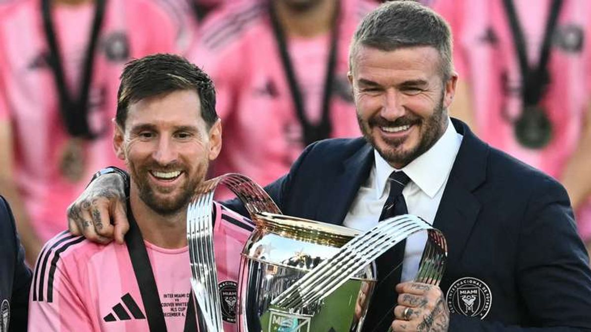 VIDEO: Lionel Messi caught on camera barely getting involved in wild Inter Miami MLS Cup celebrations as co-owner Sir David Beckham leads conga line at afterparty