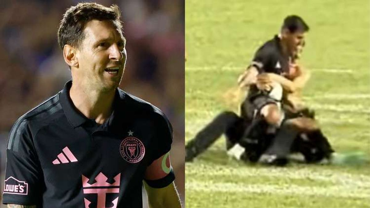 Chaotic Scenes at Inter Miami Friendly: Lionel Messi Tackled by Pitch Invader