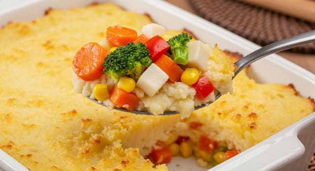 Escondidinho Vegetariano de Legumes Cremoso: Receita Fácil e Nutritiva! - Foto da receita pronta