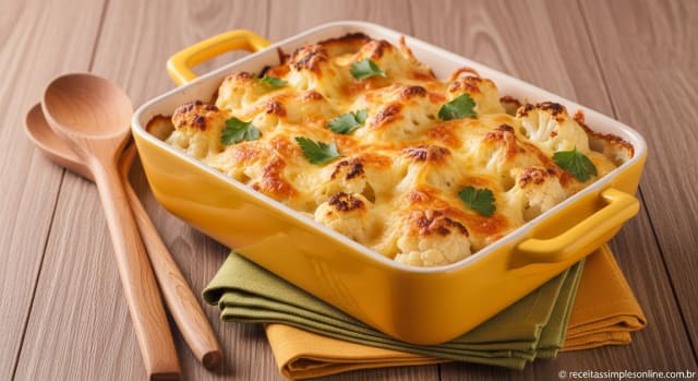 Gratinado de Couve-Flor Cremoso e Leve: Receita Fácil e Deliciosa para o Dia a Dia! - Foto da receita pronta