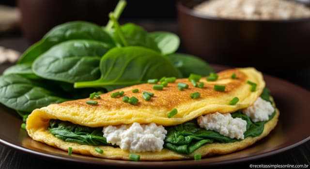 Omelete de Espinafre com Ricota Cremosa: Receita Fácil e Deliciosa para um Café da Manhã Proteico! - Foto da receita pronta