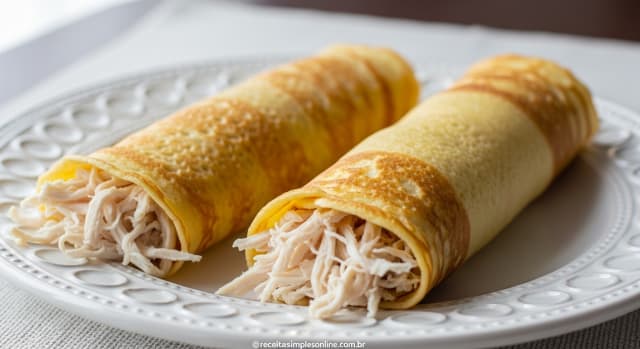 Panqueca Low Carb de Frango com Requeijão: Receita Fácil e Deliciosa para Emagrecer! - Foto da receita pronta