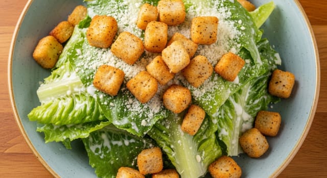 Salada Caesar Fit Fácil e Rápida: Receita Leve para Emagrecer (Aprovada por Nutricionistas!) - Foto da receita pronta