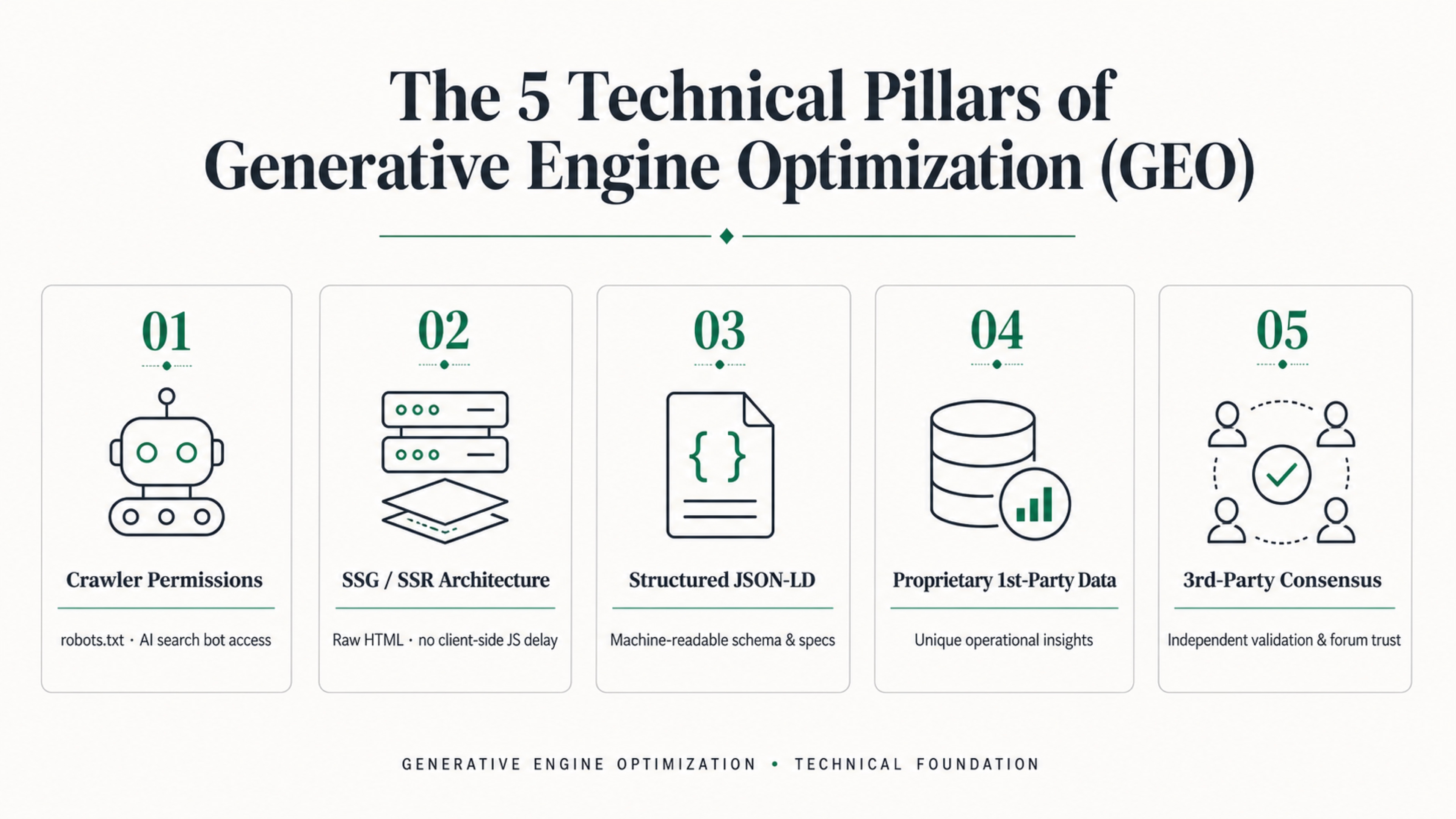 The 5 Technical Pillars of Generative Engine Optimization (GEO)