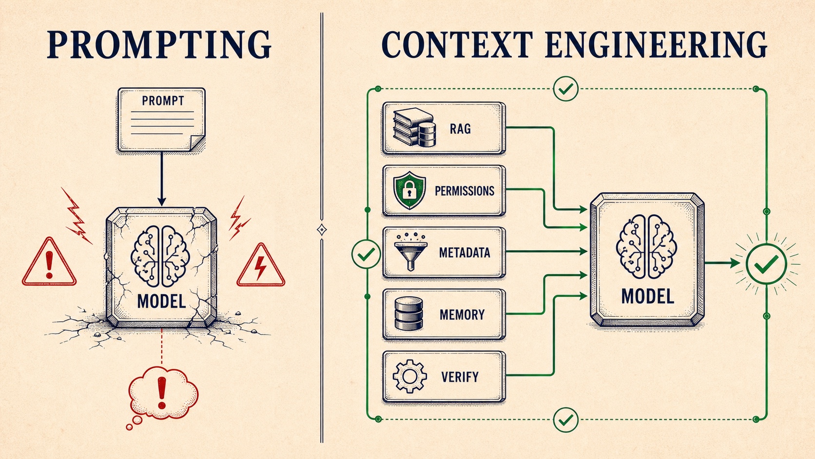 Prompt Engineering vs Context Engineering Architecture