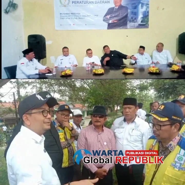 Komisi III DPRD Kab. Bekasi H. Jaya Marjaya Dampingi Wakil Ketua Komisi V DPR RI Tinjau Tanggul Kritis Sungai di Cabangbungin
