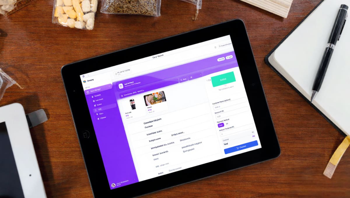 Inventory and profit dashboard on a tablet