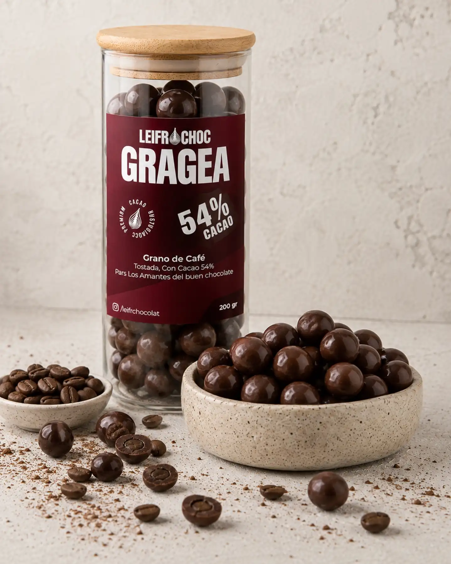 Grageas de Café de Especialidad 54% Cacao