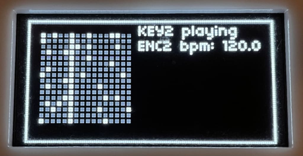 The launch screen of the Grid Drum app on Norns