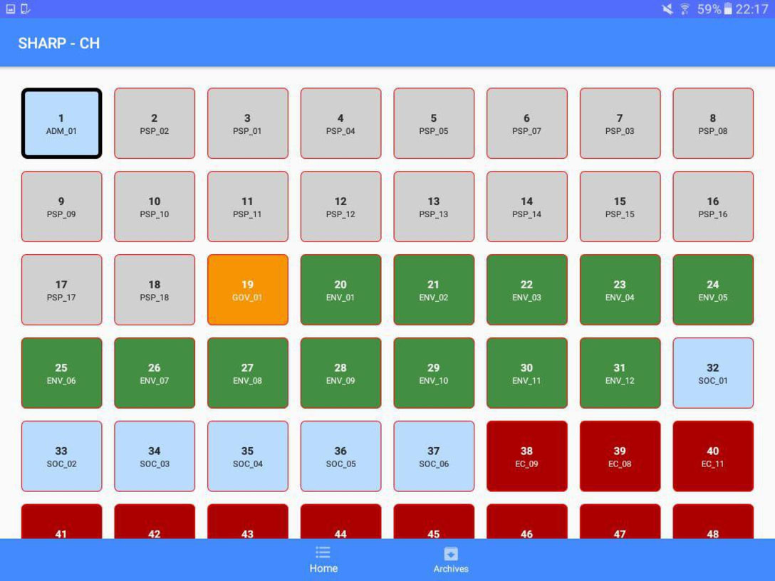 Illustration de l'écran 'Navigation (Android App)' dans SHARP+