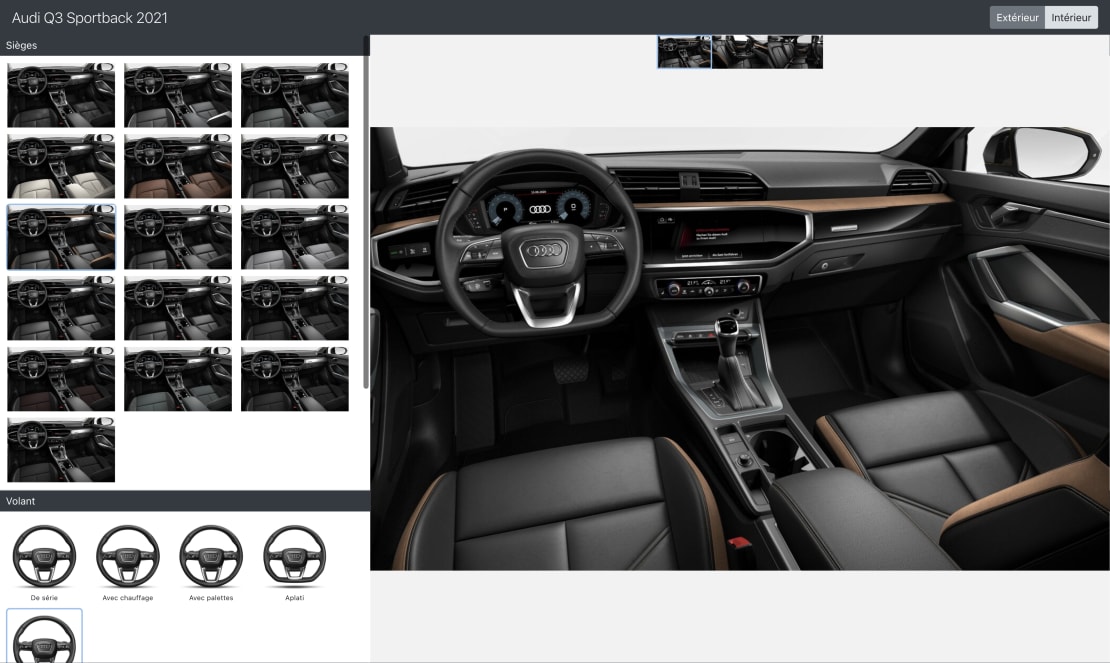 Customize the interior of the vehicle