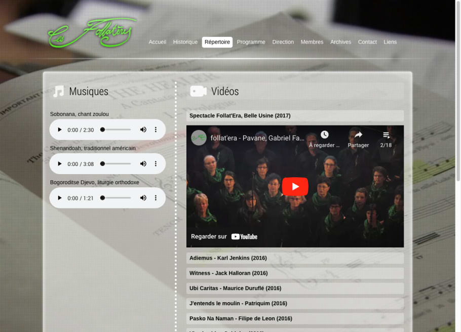 Screenshot du site lesfollateres.ch