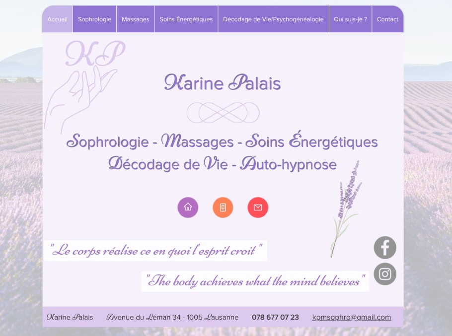 Screenshot du site kpmSophrologie.com