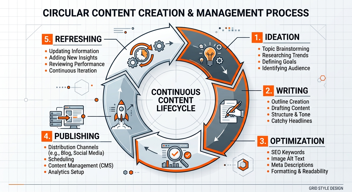 The AI-powered content lifecycle flywheel.